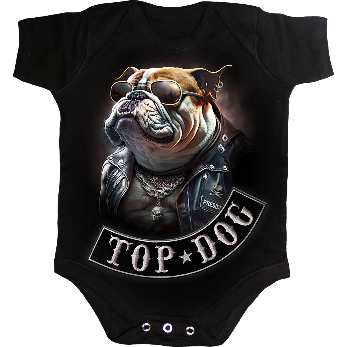 TOP DOG - Baby Sleepsuit Black