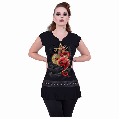 SHENLONG - Stud Waist Mini Dress Black