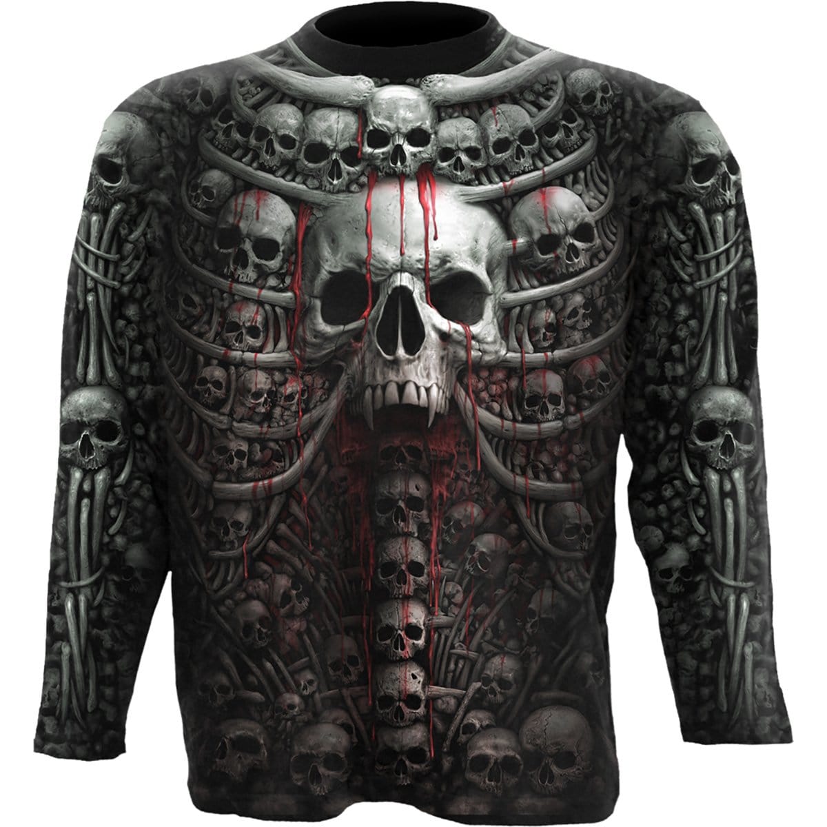 DEATH RIBS - Allover Longsleeve T-Shirt Black - Spiral USA