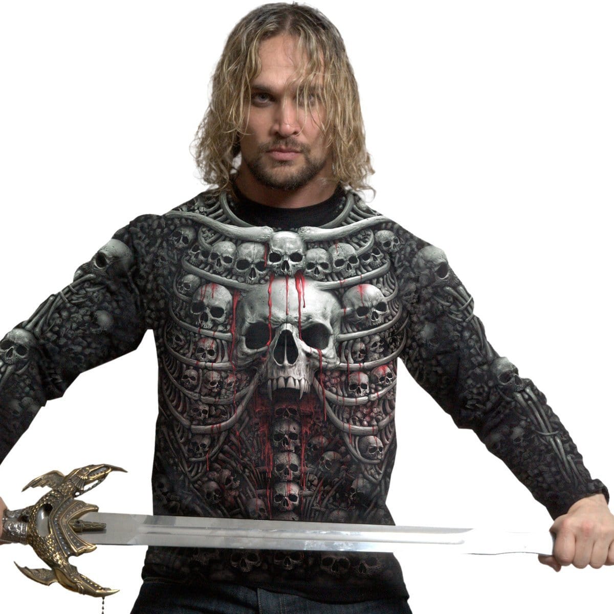 DEATH RIBS - Allover Longsleeve T-Shirt Black - Spiral USA