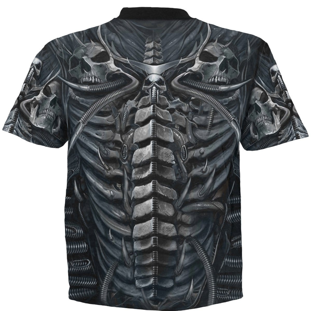 SKULL ARMOUR - Allover T-Shirt Black - Spiral USA