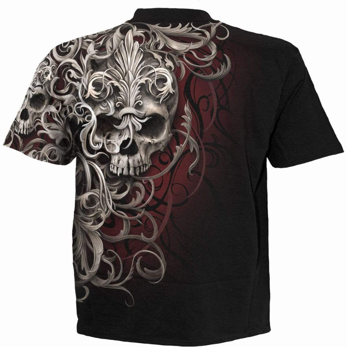 SKULL SHOULDER WRAP - Allover T-Shirt Black - Spiral USA