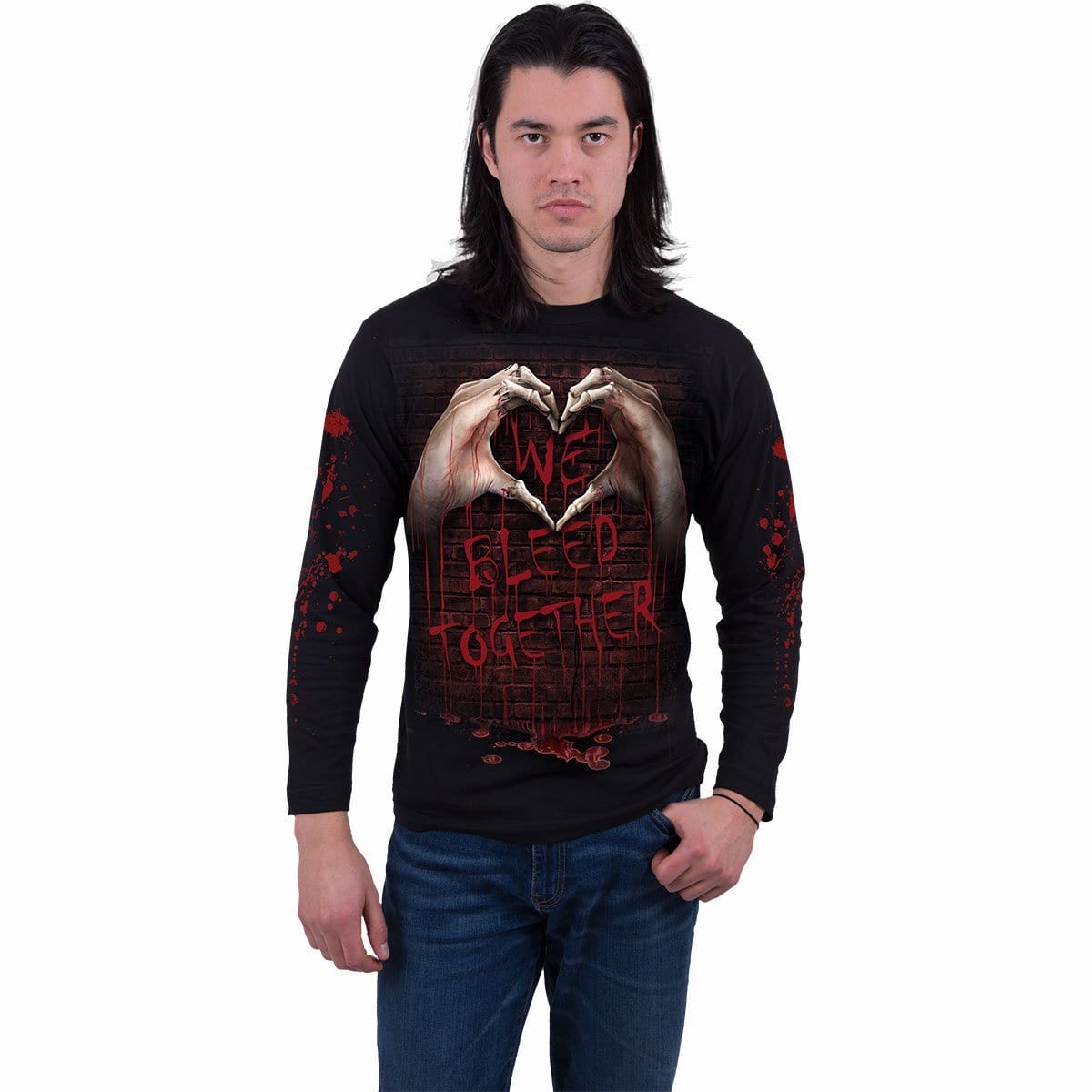 WE BLEED TOGETHER - Longsleeve T-Shirt Black - Spiral USA